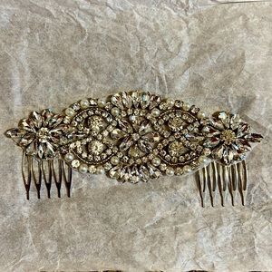 Bridal Wedding Floral Crystal Hair Piece Comb